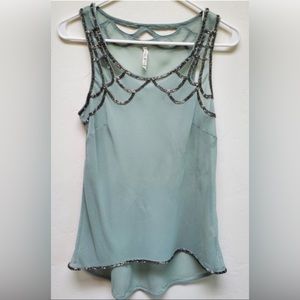 Willow & Clay seafoam beaded tank